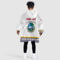 Personalized Liberia White Dashiki Kid Wearable Blanket Hoodie - African Pride