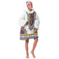 Personalized Liberia White Dashiki Kid Wearable Blanket Hoodie - African Pride