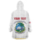 Personalized Liberia White Dashiki Kid Wearable Blanket Hoodie - African Pride