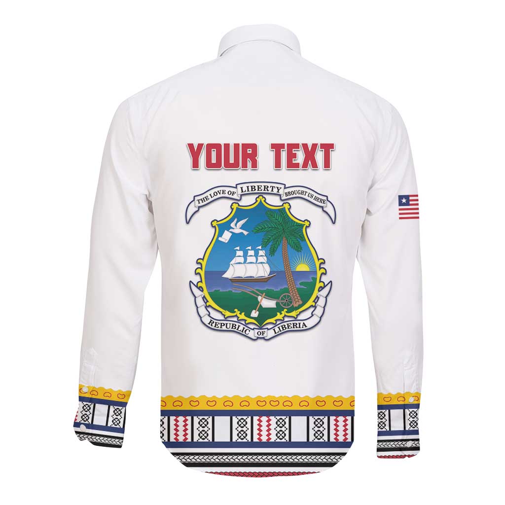 Personalized Liberia White Dashiki Long Sleeve Button Shirt - African Pride