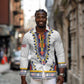 Personalized Liberia White Dashiki Long Sleeve Button Shirt - African Pride