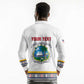 Personalized Liberia White Dashiki Long Sleeve Polo Shirt - African Pride