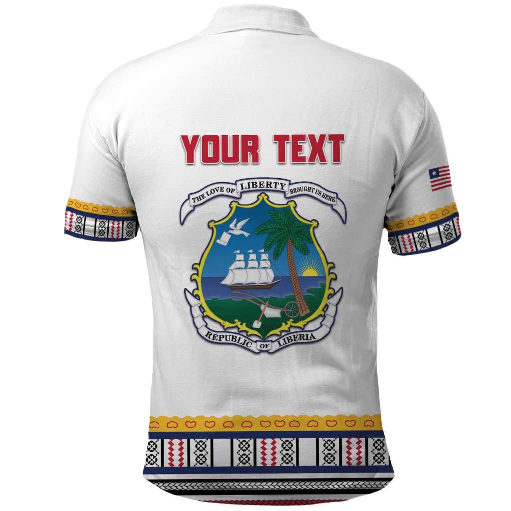 Personalized Liberia White Dashiki Polo Shirt - African Pride