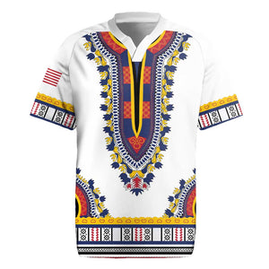 Personalized Liberia White Dashiki Rugby Jersey - African Pride