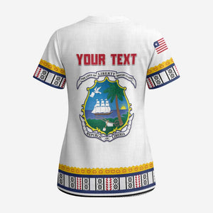 Personalized Liberia Dashiki Scrub Top White Color - African Pride