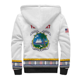 Personalized Liberia White Dashiki Sherpa Hoodie - African Pride