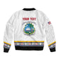 Personalized Liberia White Dashiki Sleeve Zip Bomber Jacket - African Pride