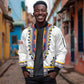 Personalized Liberia White Dashiki Sleeve Zip Bomber Jacket - African Pride