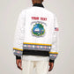 Personalized Liberia White Dashiki Sleeve Zip Bomber Jacket - African Pride