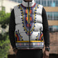 Personalized Liberia Dashiki Sleeveless Puffer Jacket White Color