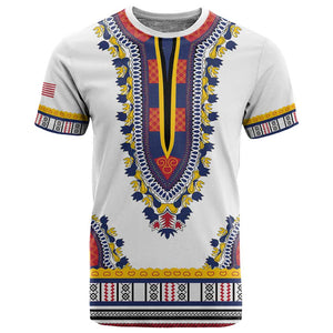 Personalized Liberia White Dashiki T shirt - African Pride