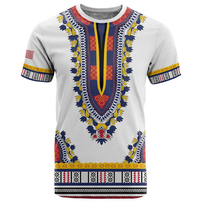 Personalized Liberia White Dashiki T shirt - African Pride
