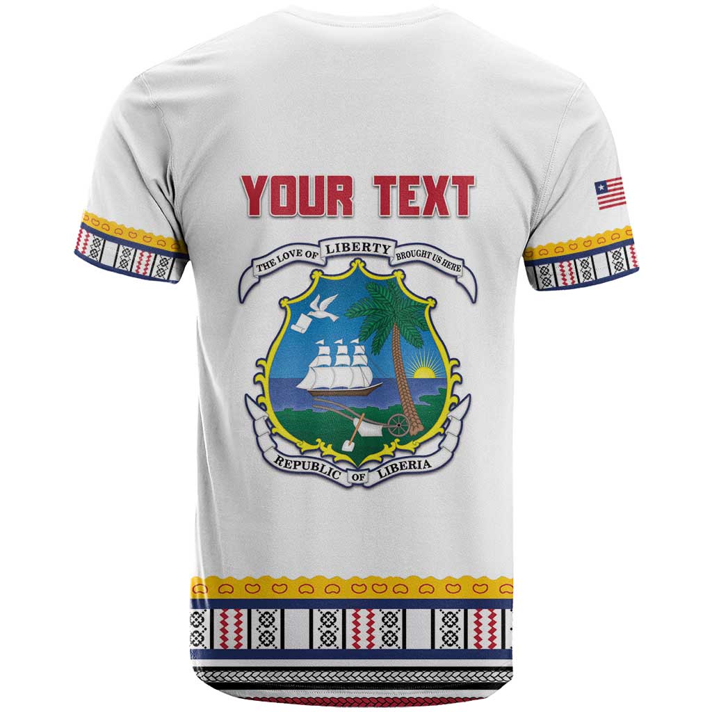 Personalized Liberia White Dashiki T shirt - African Pride
