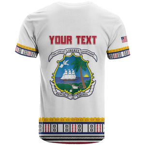 Personalized Liberia White Dashiki T shirt - African Pride