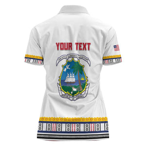 Personalized Liberia White Dashiki Women Polo Shirt - African Pride