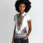 Personalized Liberia White Dashiki Women Polo Shirt - African Pride