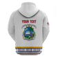 Personalized Liberia White Dashiki Zip Hoodie - African Pride