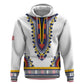Personalized Liberia White Dashiki Zip Hoodie - African Pride