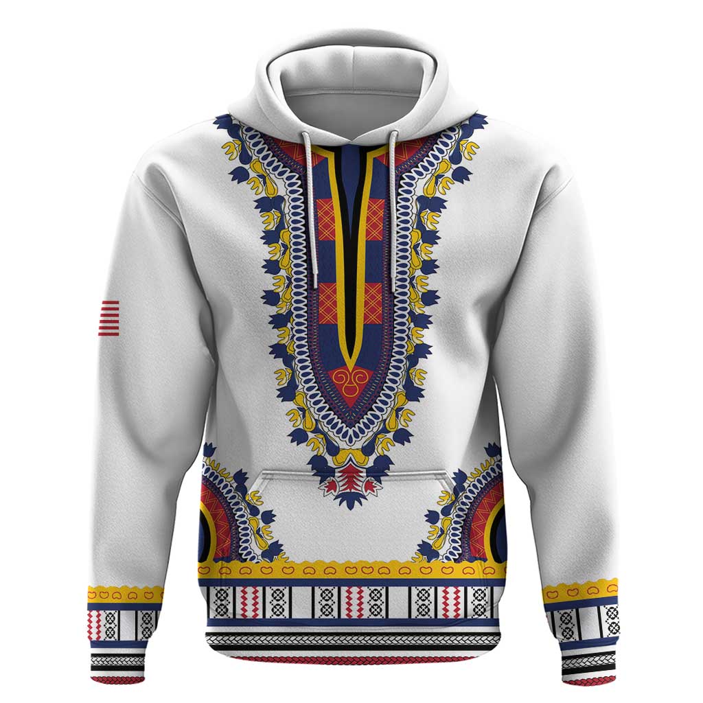 Personalized Liberia White Dashiki Zip Hoodie - African Pride