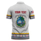 Personalized Liberia Dashiki Zipper Polo Shirt White Color