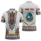 Personalized Liberia Dashiki Zipper Polo Shirt White Color