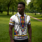 Personalized Liberia Dashiki Zipper Polo Shirt White Color