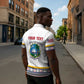 Personalized Liberia Dashiki Zipper Polo Shirt White Color