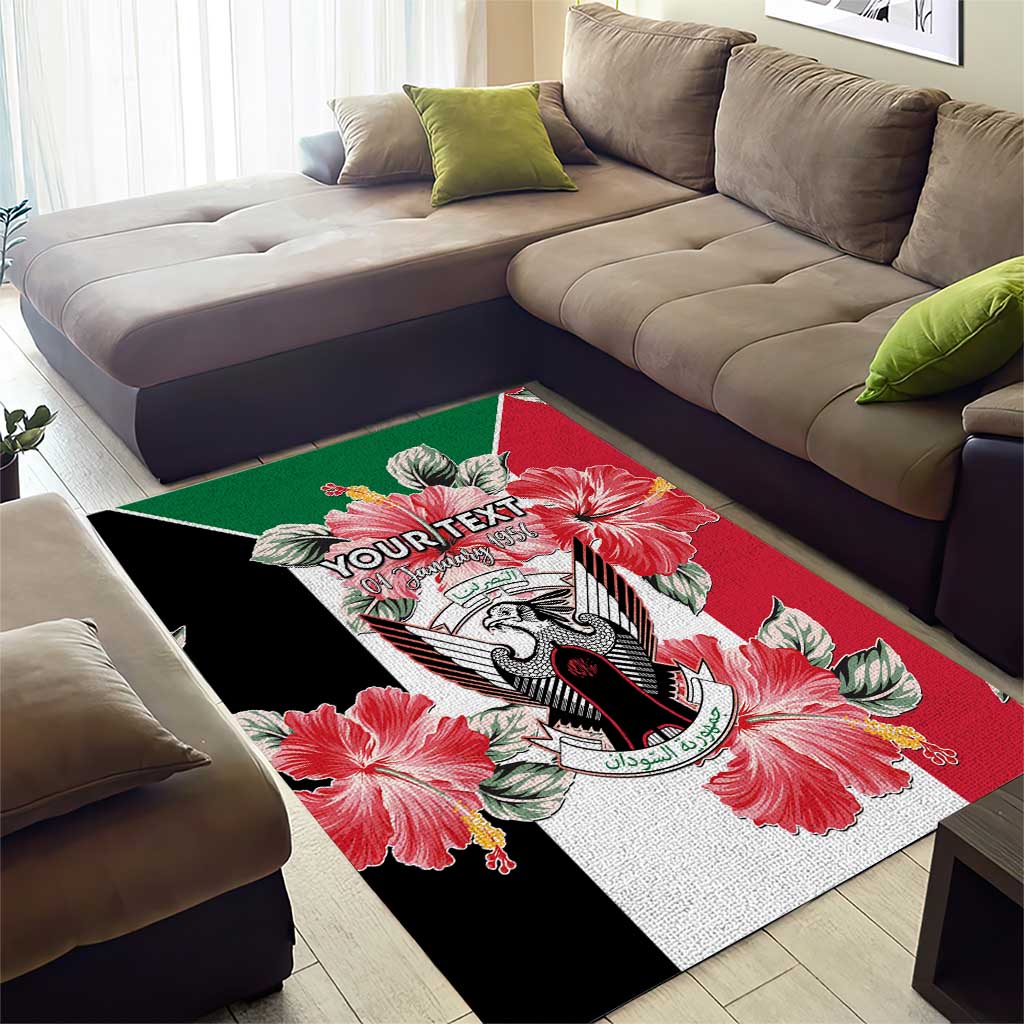 Personalized Afro Sudan Area Rug Happy Independence Day