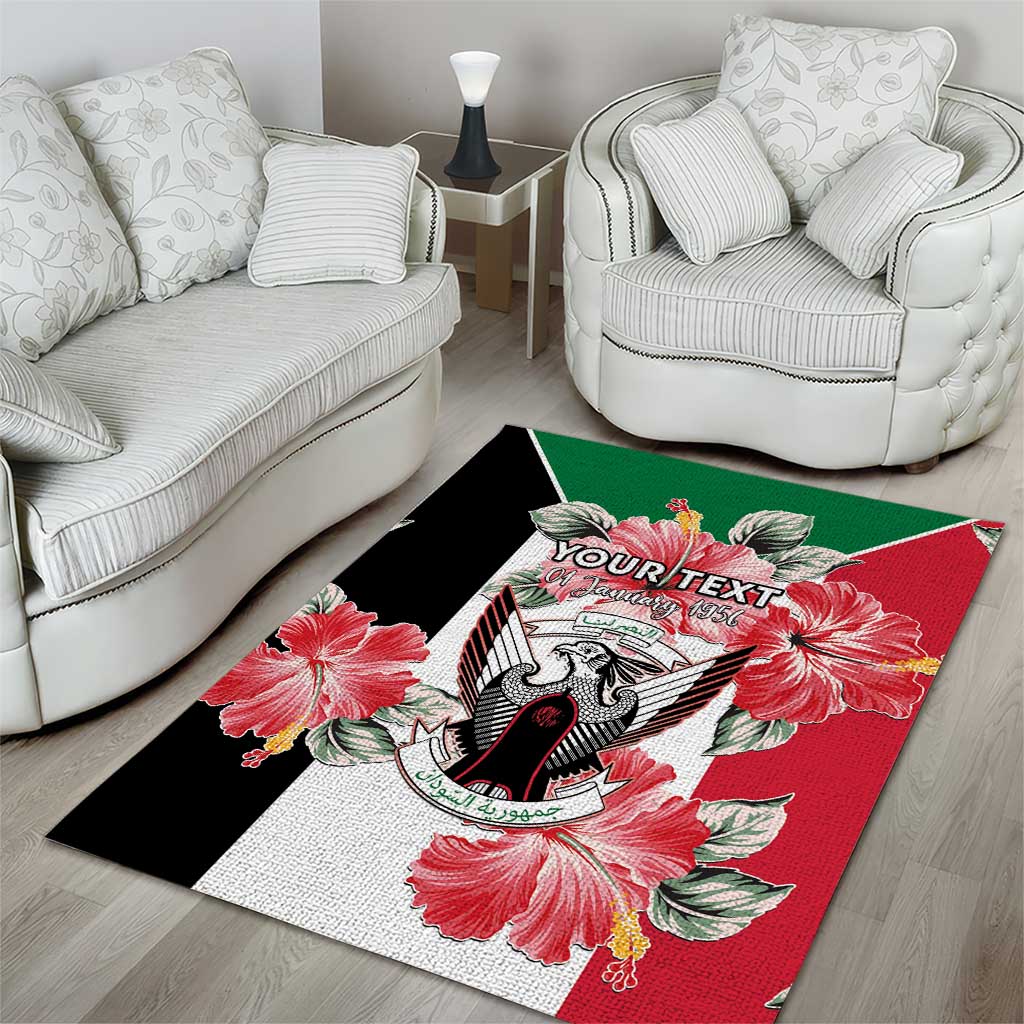 Personalized Afro Sudan Area Rug Happy Independence Day
