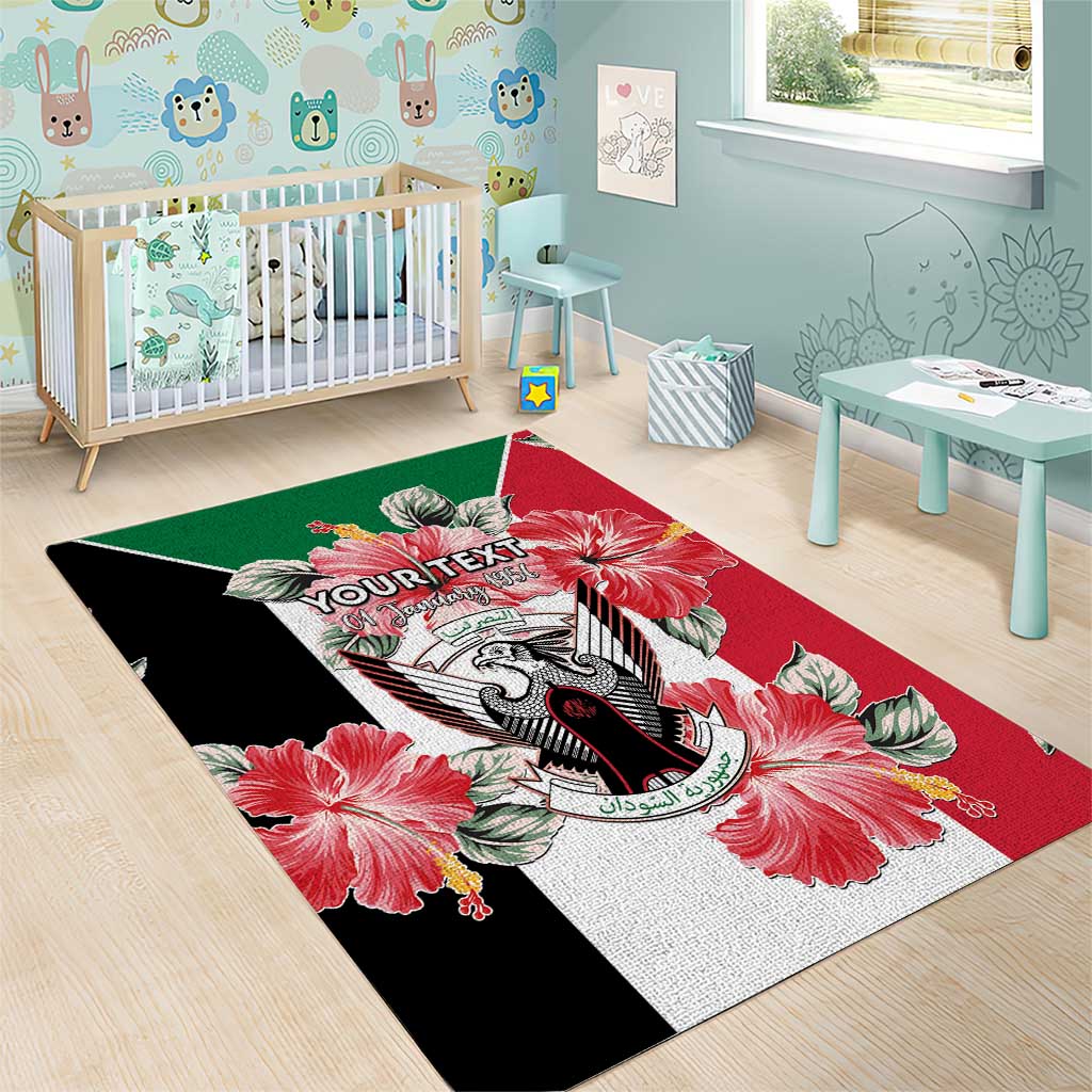 Personalized Afro Sudan Area Rug Happy Independence Day