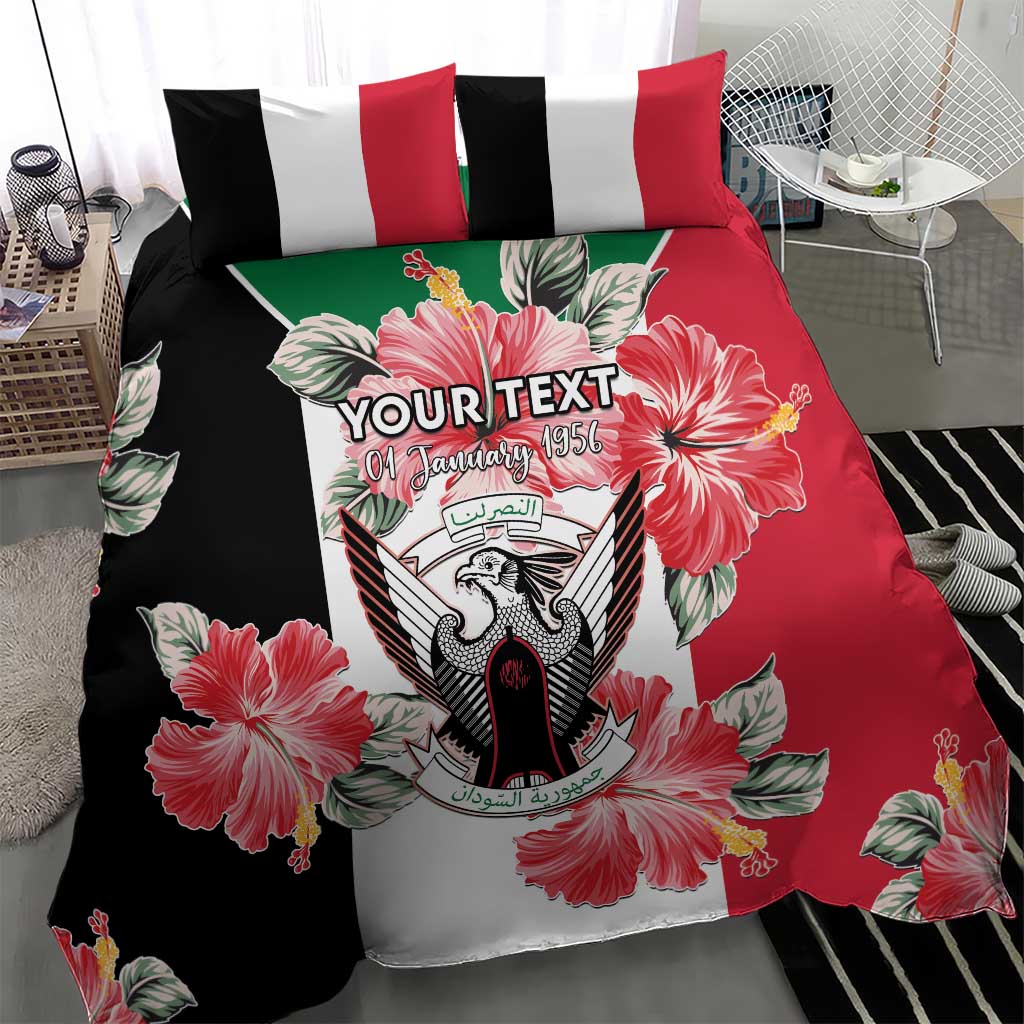 Personalized Afro Sudan Bedding Set Happy Independence Day