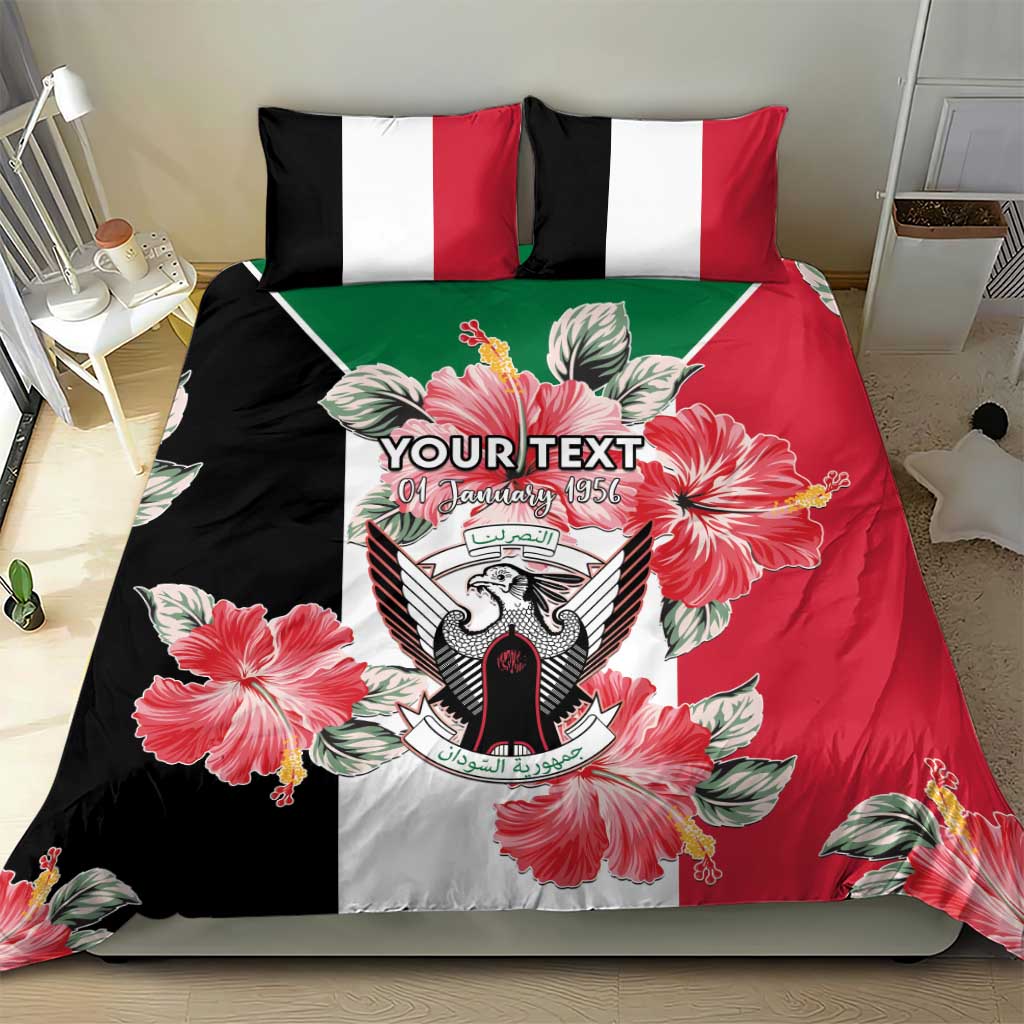 Personalized Afro Sudan Bedding Set Happy Independence Day
