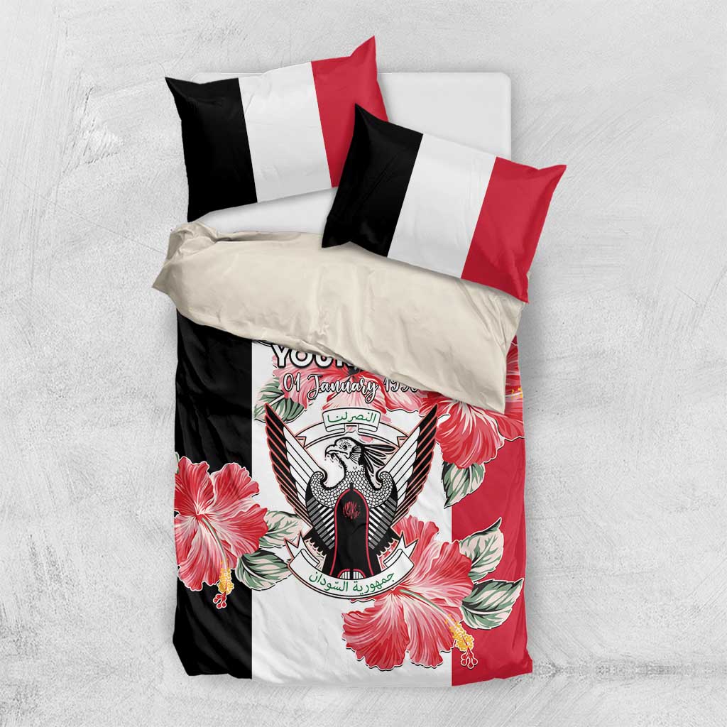 Personalized Afro Sudan Bedding Set Happy Independence Day