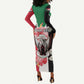 Personalized Afro Sudan Long Sleeve Bodycon Dress Happy Independence Day LT15