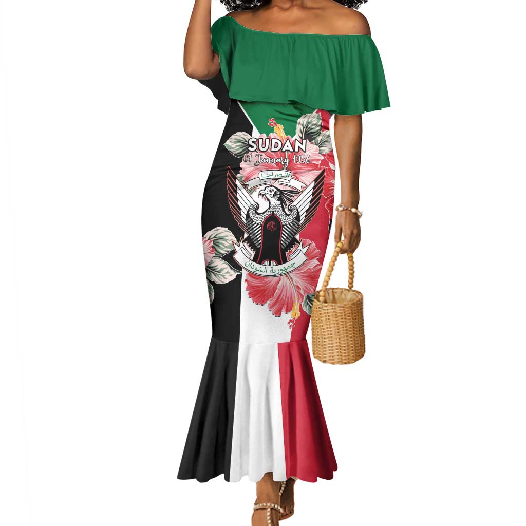 Personalized Afro Sudan Mermaid Dress Happy Independence Day