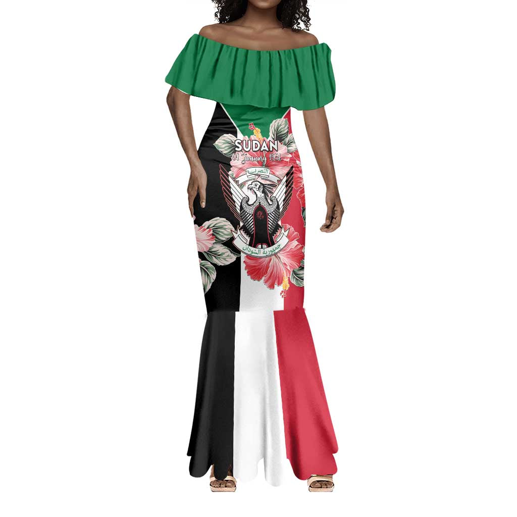 Personalized Afro Sudan Mermaid Dress Happy Independence Day