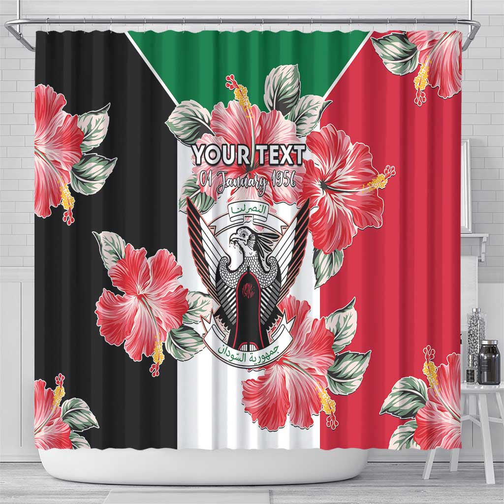 Personalized Afro Sudan Shower Curtain Happy Independence Day