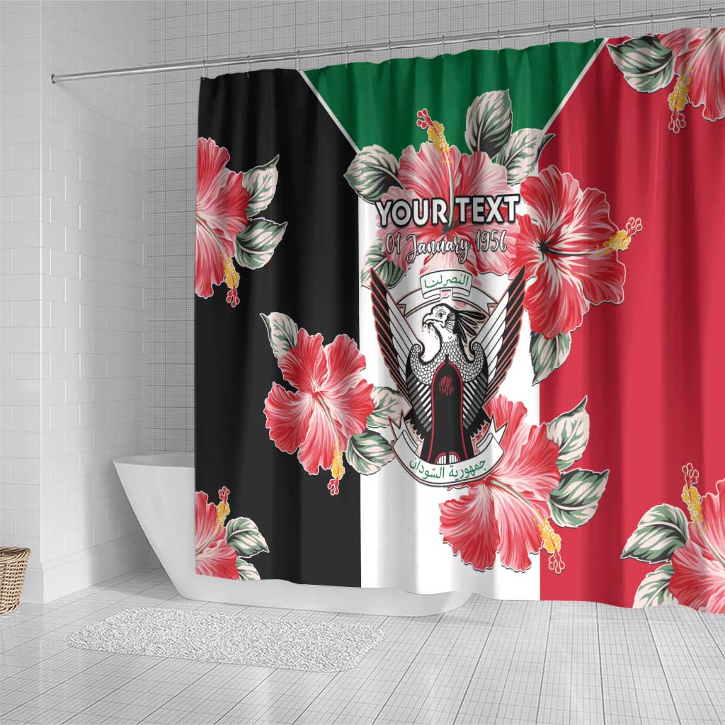 Personalized Afro Sudan Shower Curtain Happy Independence Day