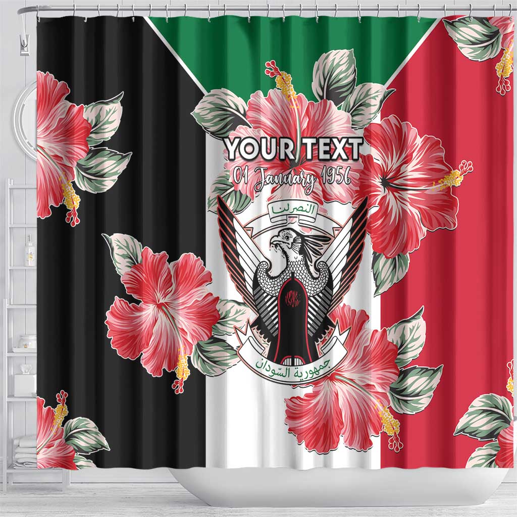Personalized Afro Sudan Shower Curtain Happy Independence Day