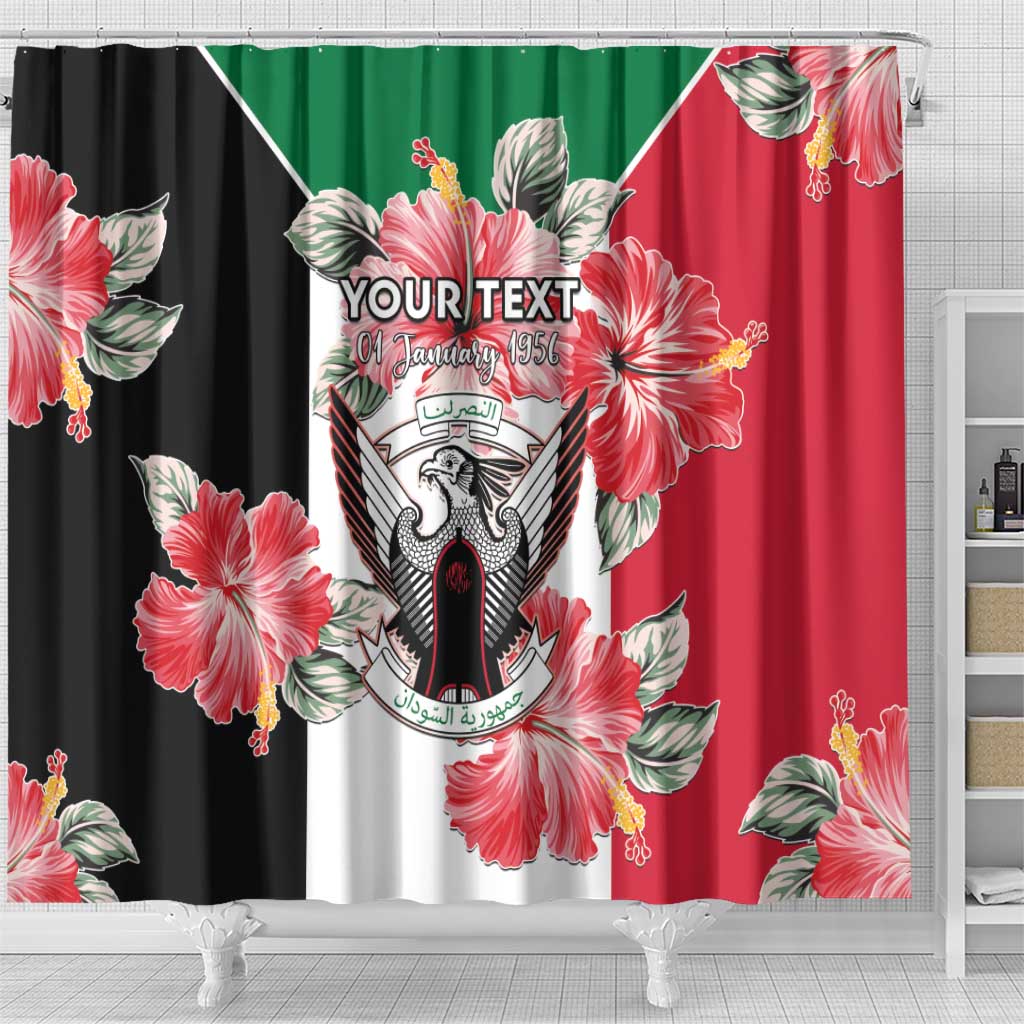 Personalized Afro Sudan Shower Curtain Happy Independence Day