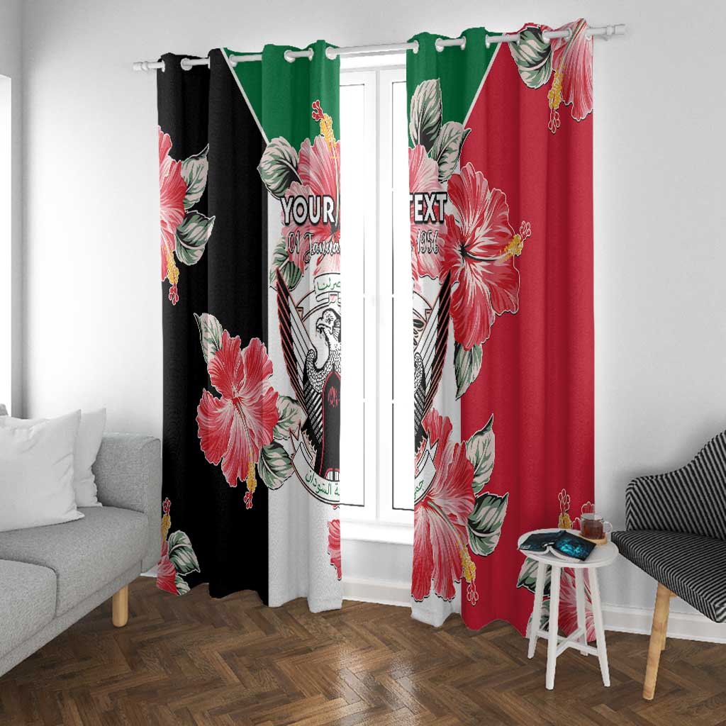 Personalized Afro Sudan Window Curtain Happy Independence Day