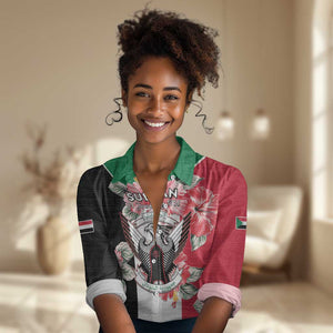 Personalized Afro Sudan Women Casual Shirt Happy Independence Day LT15