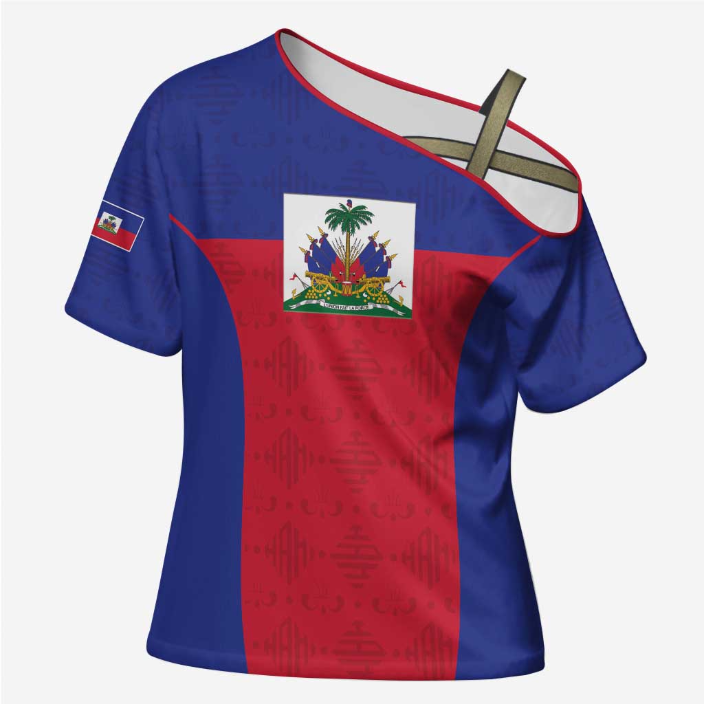 Custom Haiti Football Cross Shoulder Shirt Les Grenadiers 2026 Back to the World Cup
