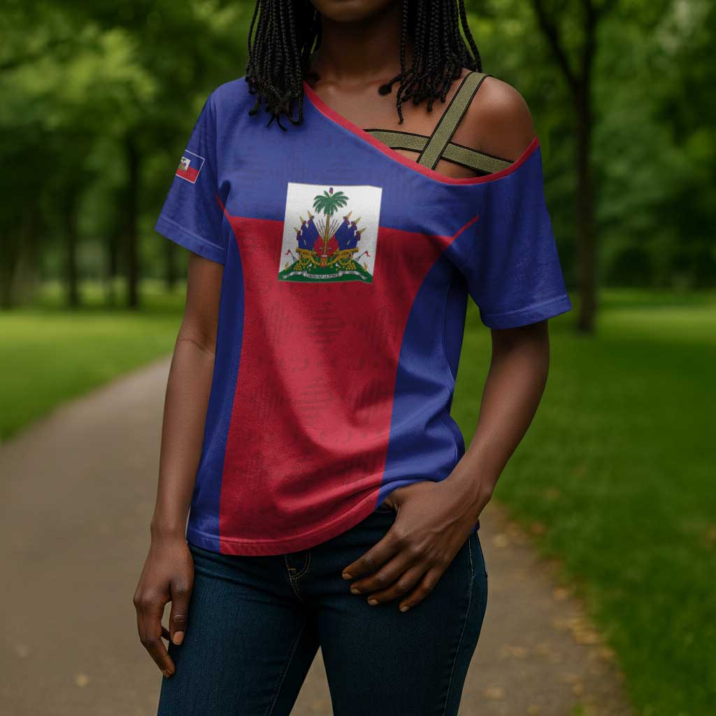 Custom Haiti Football Cross Shoulder Shirt Les Grenadiers 2026 Back to the World Cup