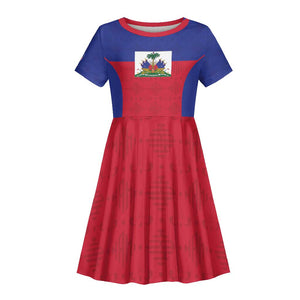 Afro Pride of Haiti Football Kid Short Sleeve Dress Return to the World Stage - African Pride