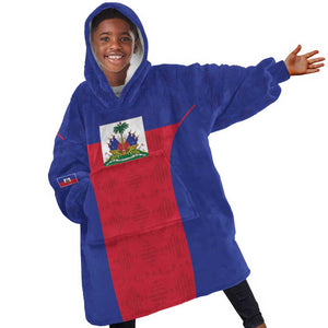 Afro Pride of Haiti Football Kid Wearable Blanket Hoodie Return to the World Stage - African Pride