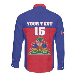 Afro Pride of Haiti Football Long Sleeve Button Shirt Return to the World Stage - African Pride