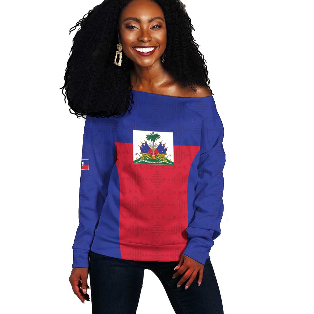 Afro Pride of Haiti Football Off Shoulder Sweater Return to the World Stage - African Pride