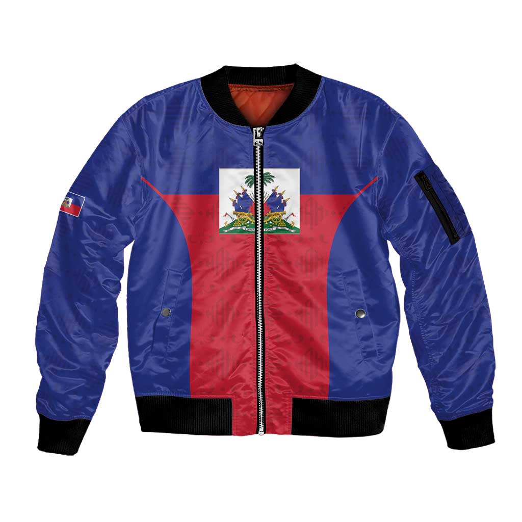 Afro Pride of Haiti Football Sleeve Zip Bomber Jacket Return to the World Stage - African Pride