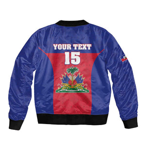 Afro Pride of Haiti Football Sleeve Zip Bomber Jacket Return to the World Stage - African Pride